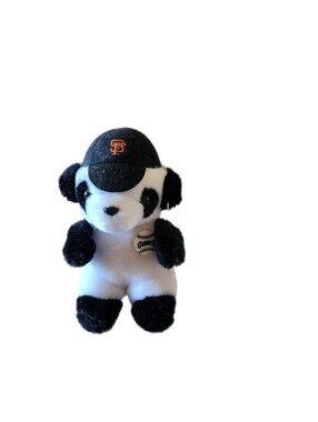 Vintage 80s SF Giants Panda Bear Plush With Hat 6" Steven Smith
